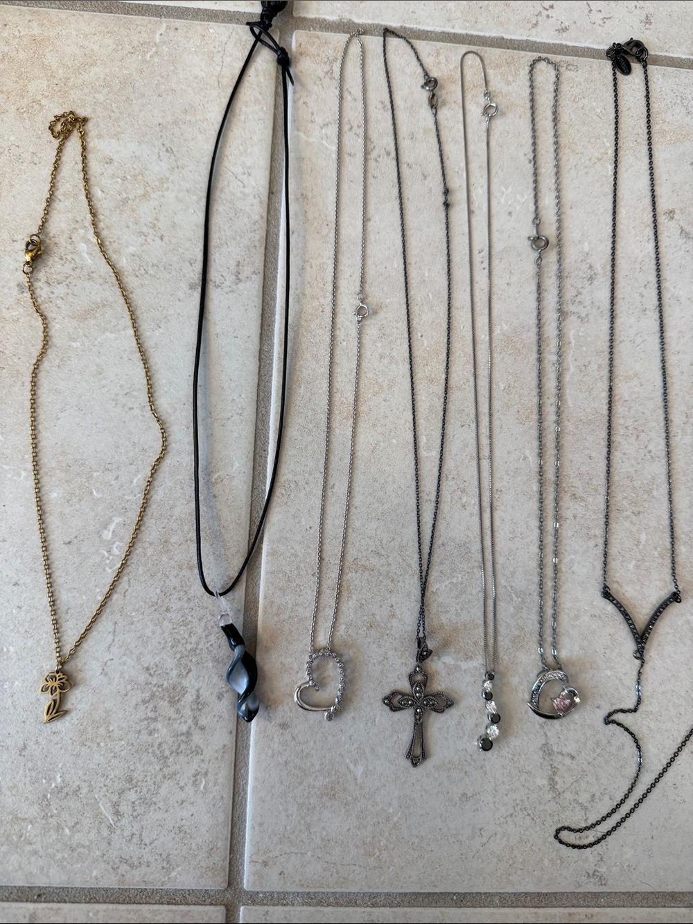Mixed Metal Women's Necklace Collection - Silver & Gold Tones - Picture 3 of 4